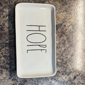 Rae Dunn White 'Hope' Tray
